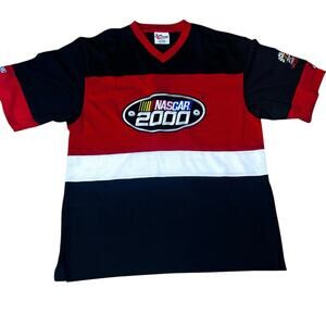 Vintage y2k Chase Authentics NASCAR embroidered v neck racing shirt size large